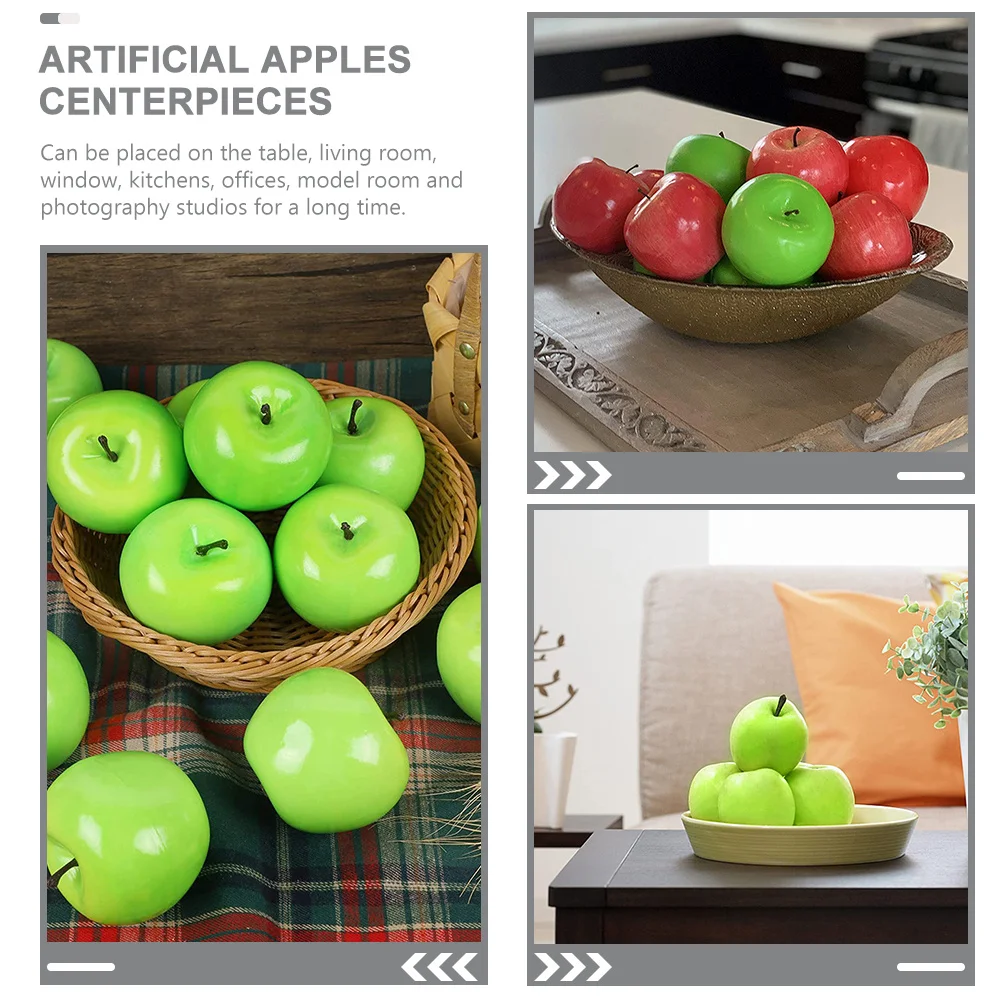 

12pcs Green Decor Artificial Simulation Fruit For Home Kitchen Office Photography Decoration Fake Fruits