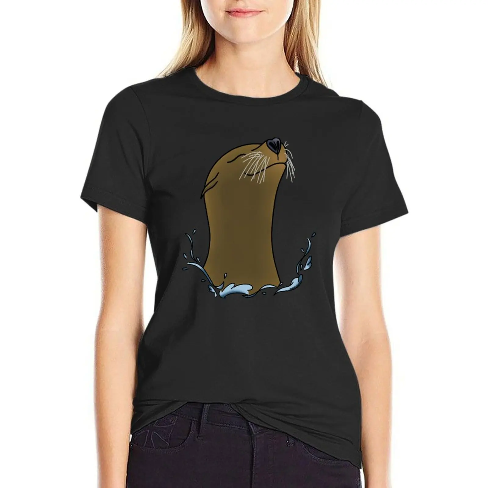 Happy sea lion T-Shirt vintage clothes shirts graphic tees plus size tops plain t shirts for Women