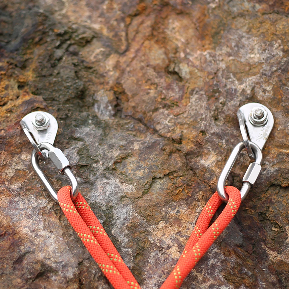 XINDA Safety Carabiner Stainless Steel O-Shape Screw Gates Buckle Hook Rock Climbing Link Ring
