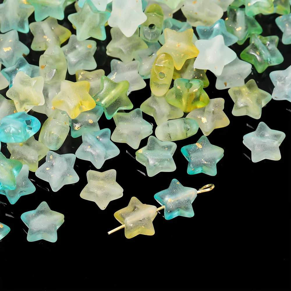 100 قطعة 10 مللي متر الاكريليك ستار الخرز تألق اللون الخماسية نجمة الخرز أو صنع المجوهرات سوار ذاتي الصنع إكسسوارات عقد #4