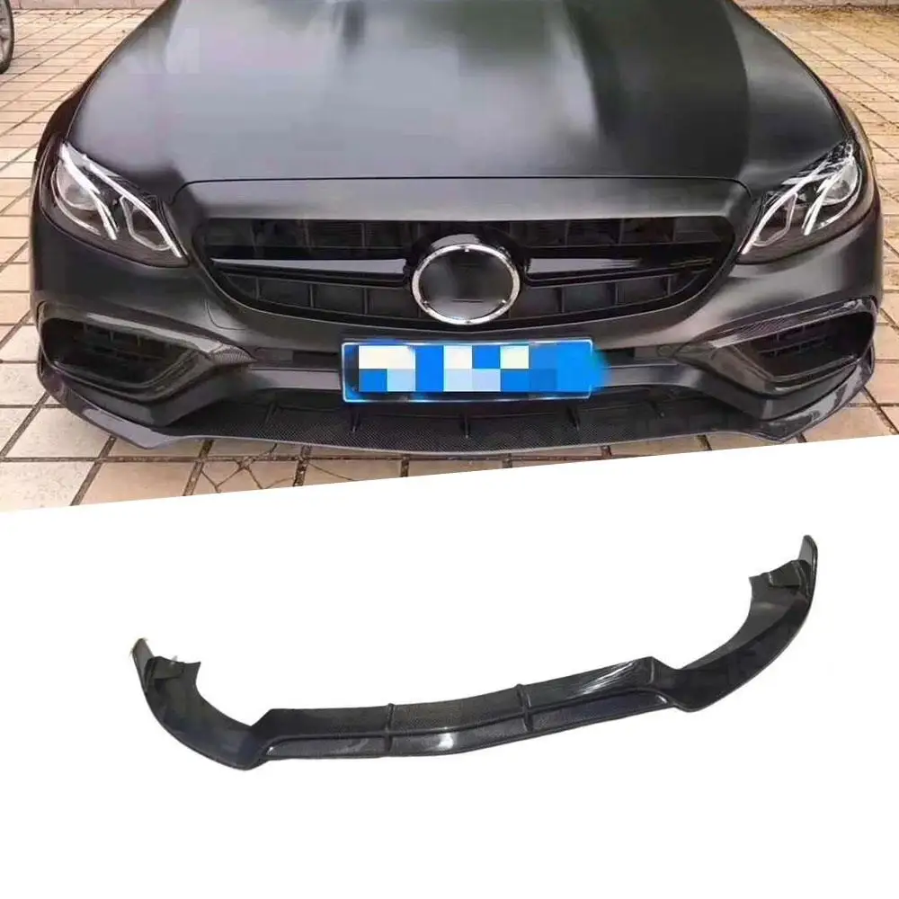 

Carbon Fiber Car Front Bumper Lip Spoiler for Mercedes Benz E Class W213 E200 E300 E63 Sport 2017 2018 + Car Styling Splitters