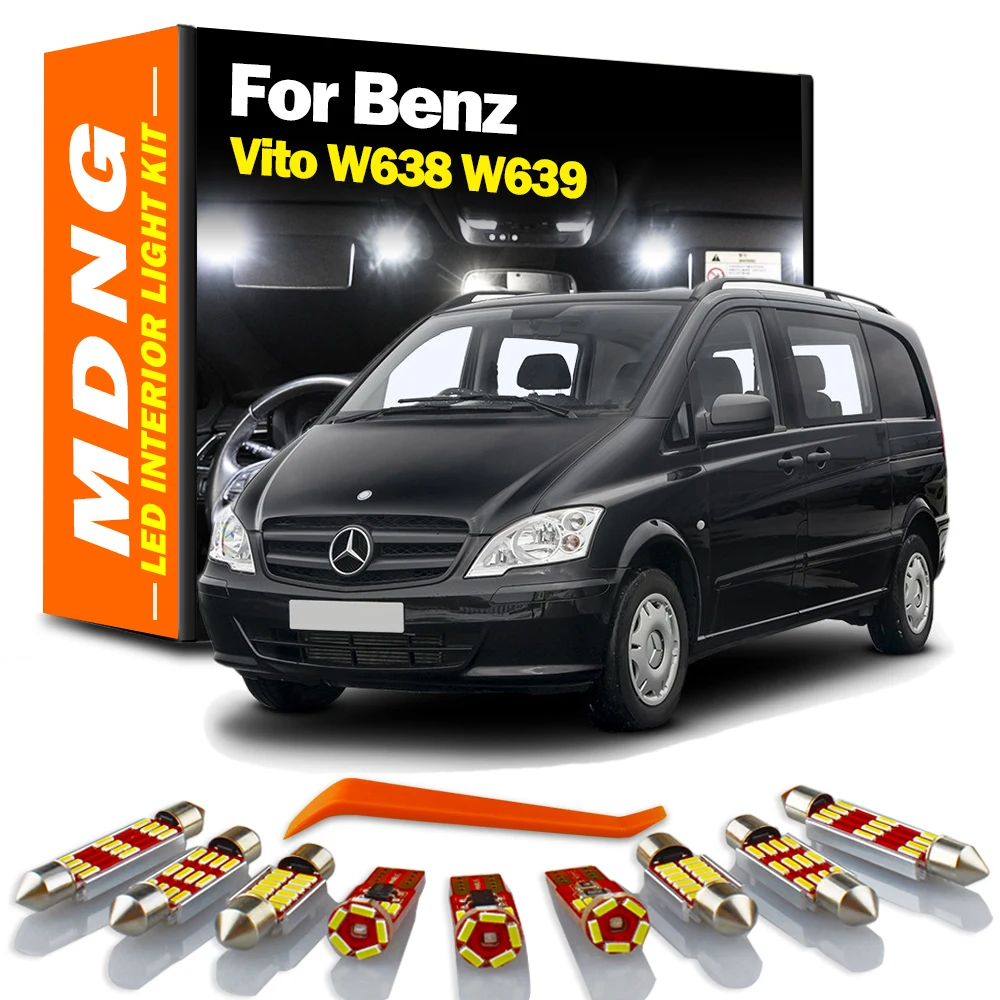 MDNG Canbus No Error For Mercedes Benz Vito W638 W639 Auto LED Interior Map Dome Trunk Light Kit Car Led Bulbs Accessories