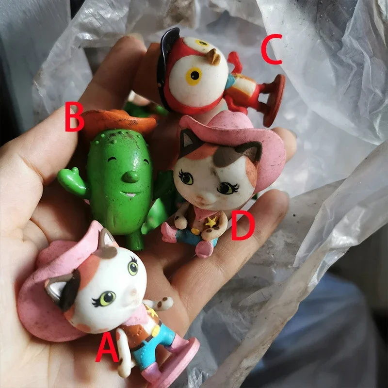 1Pcs Kawaii Cute Cartoon Mini Sheriff Callie's Wild West Kitten Cat Pony Deputy Peck Cactus Toby Figure Model Toy Gift for Kids