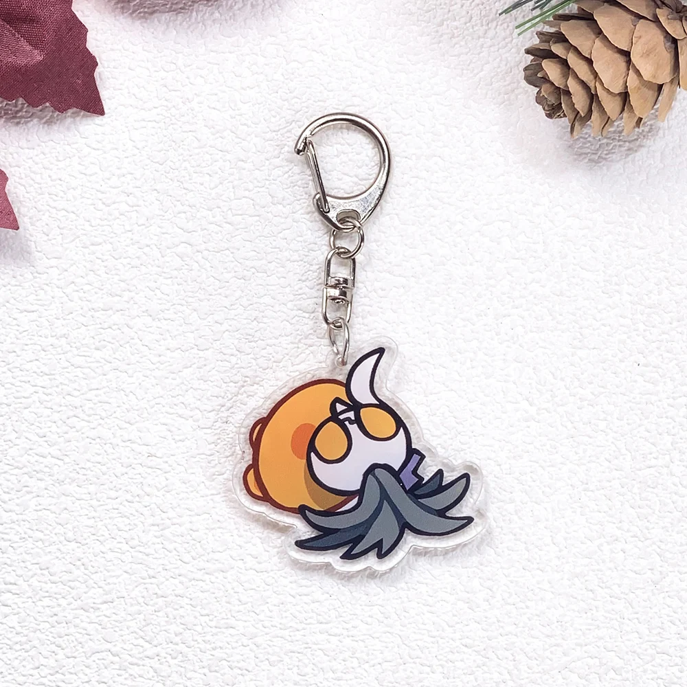 1/12Pcs Game Figures Hollow Knight Keychain Accessories Acrylic Cute Charms Pendant For Bag Funny Key Holder Backpack Decoration
