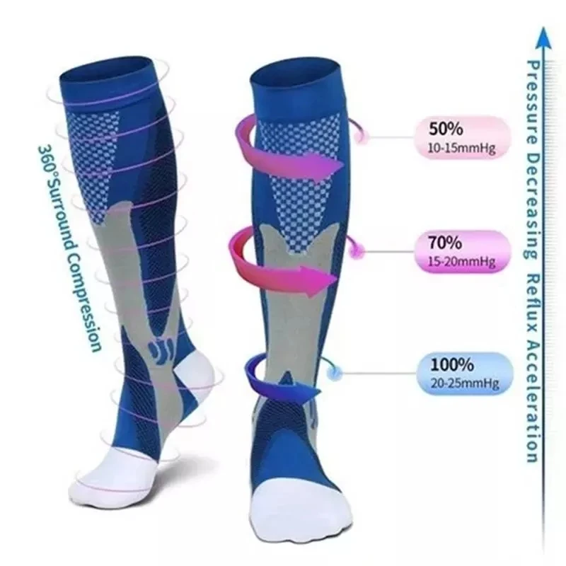 Running Compression Socks Men Varicose Veins Socks Anti Fatigue Medical Edema Care Sports Socks Mountain Cycling Outdoor Travel