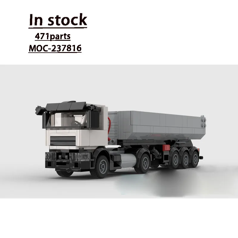 

MOC-237816 Контейнер для грузовика, модель строительного блока с полуприцепом, 471, детали, креативный детский строительный блок для мальчиков на день рождения, игрушка в подарок