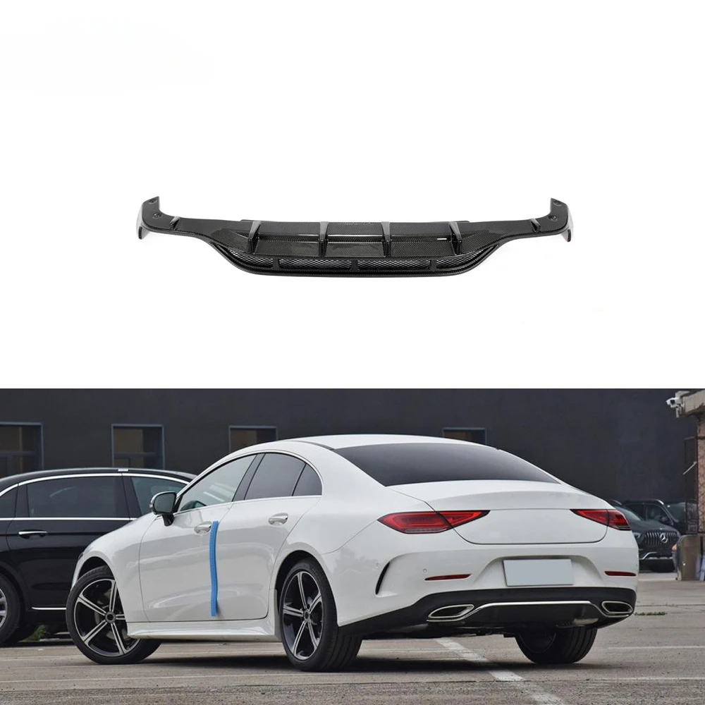 Carbon Fiber C257 Rear Bumper Lip for Mercedes Benz CLS400 CLS550 CLS63 AMG Sedan 18-21