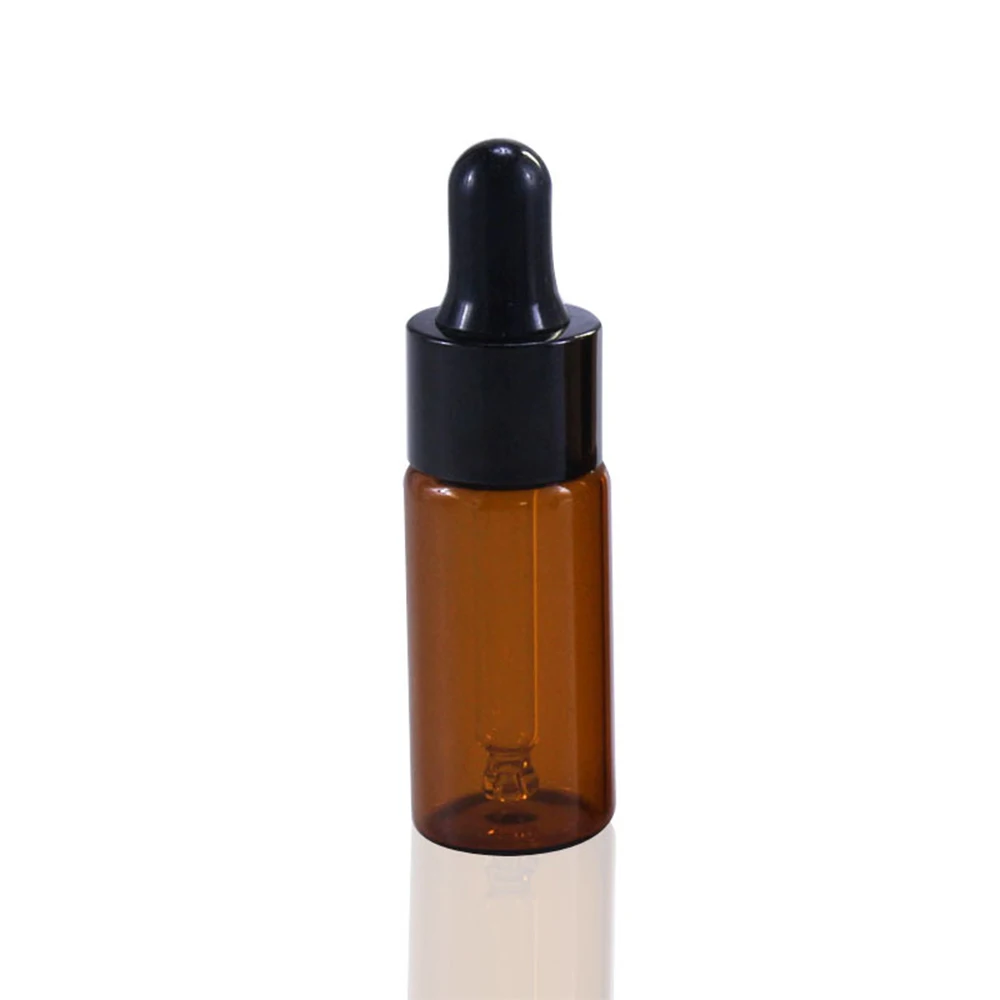 50 stuks, 100 stuks 5 ml 10 ml 15 ml 20 ml Amber Glazen Druppelflesje Potten Flesjes met Pipet Voor Cosmetische Parfum Essentiële Olie Flessen