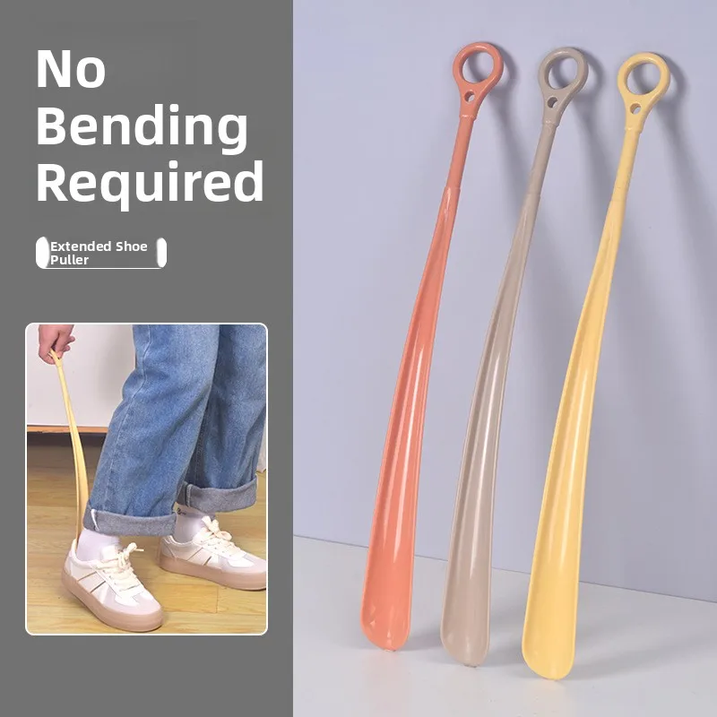 Long Handle Shoe Horn for Easy Shoe Putting And Taking for Elderly People And Pregnant Women Home Use No Bending Waist Required