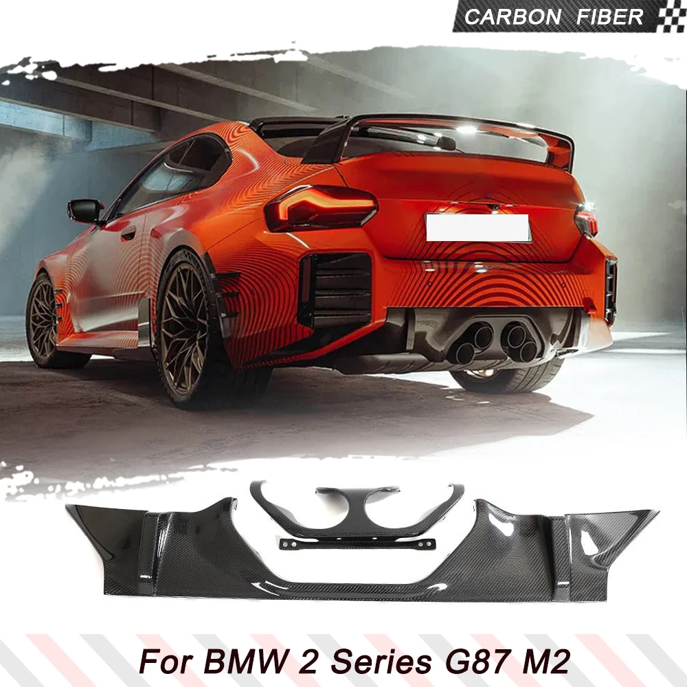 Car Rear Bumper Diffuser For BMW 2 Series G87 M2 Coupe 2022-2024 Real Carbon Fiber Car Rear Bumper Diffuser Lip Bodykits