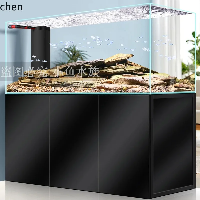 YG-22  Stream Tank Fish Tank Ultra-clear Glass Bottom Filter No Water Change Needed Living Room Home Ecological Landscaping