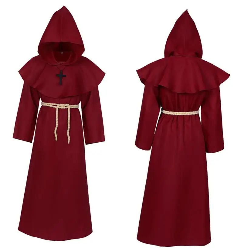 Mittelalterliche Mönche, Zauberer, Priester, Robe, Halloween-Kostüm, ethnische Bühnenkleidung für Damen, Frühling 2026, keine Marke registrierte Marke