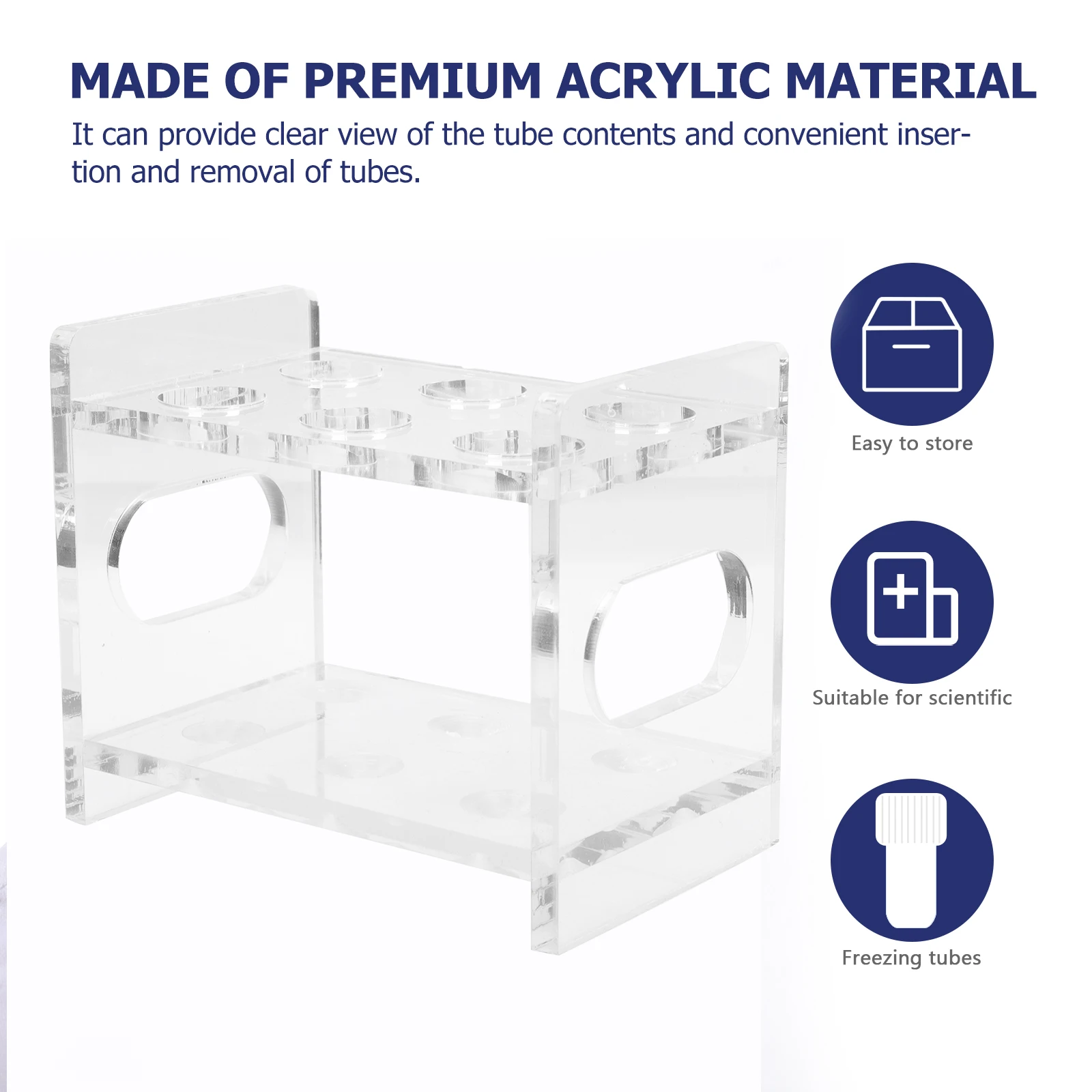 

Premium Acrylic Test Tube Rack Lab Organizer Stand for Home School Lab Non-Deforming Easy Insert Remove Empty Rack