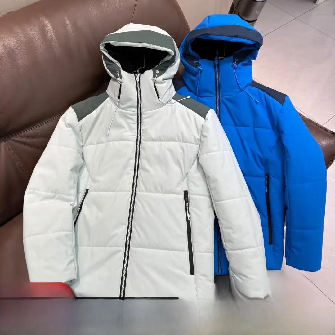 

Warmth And Sle: Men's Outdoor Cotton Jaet Youthful Trendy Splice Design Winter Cold Resistant Stand Fit Long Sve Ho...