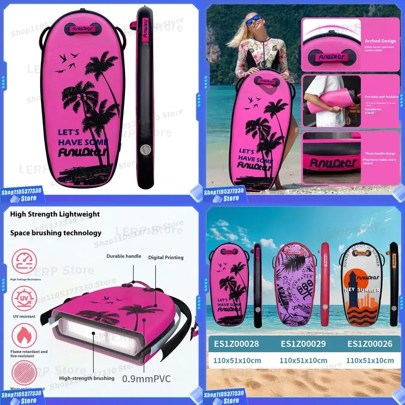 Upgrade PVC Inflatable Surfboard Portable Swimming Paddle Board Durable Scratch-resistant High-strength Brushed Fabric
