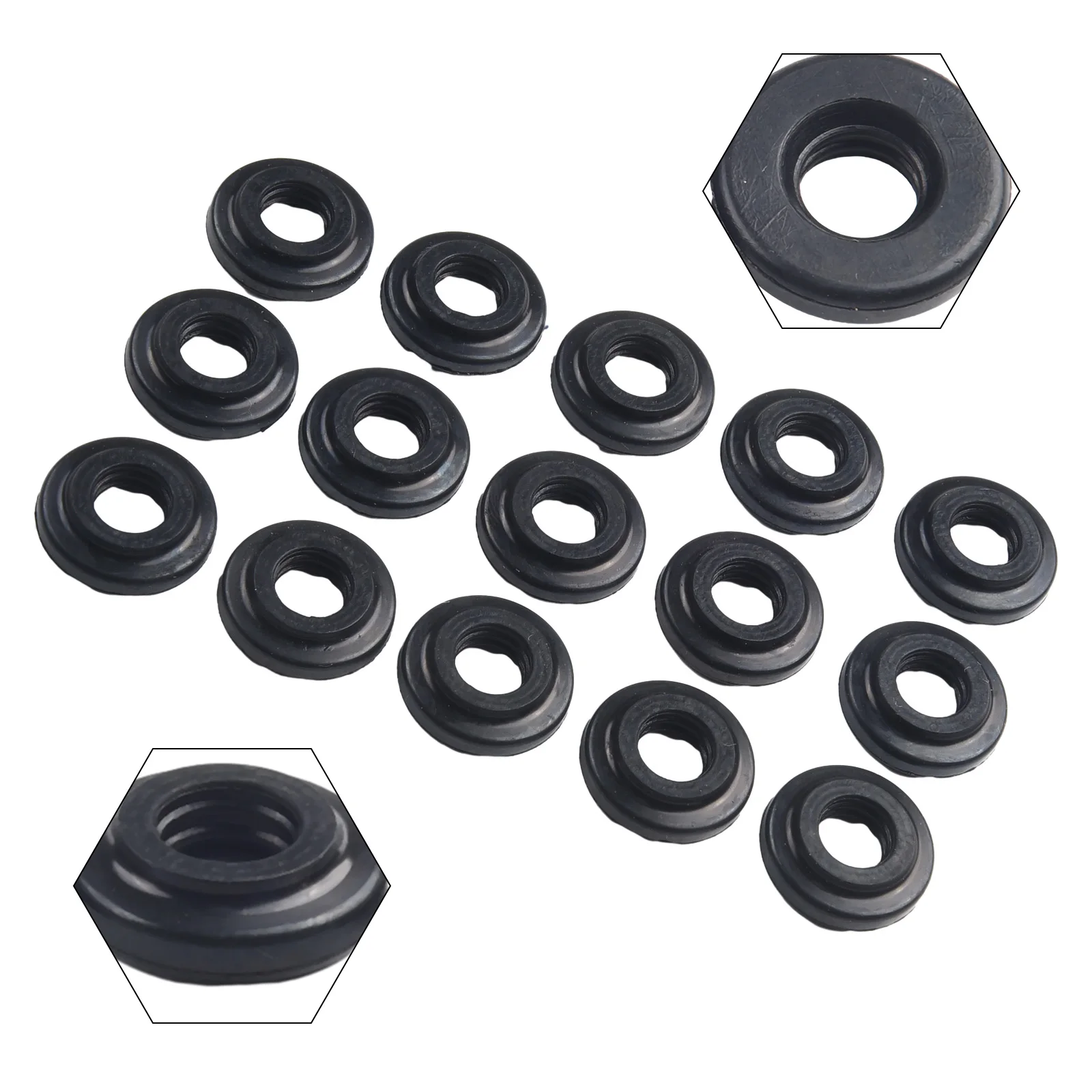 15 Pcs Engine Valve Cover Gaskets Direct Replacement for BMW For E39 E46 E53 E60 Includes Part Numbers D01N 50 0U1 D01N 50 0T1