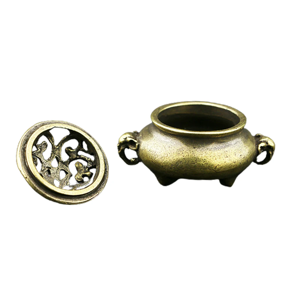 

1pc Brass Craft Burner Compact Desktop Aroma Furnace For Home Office Study Decorative Home Use Censer Holder Censer Adornment
