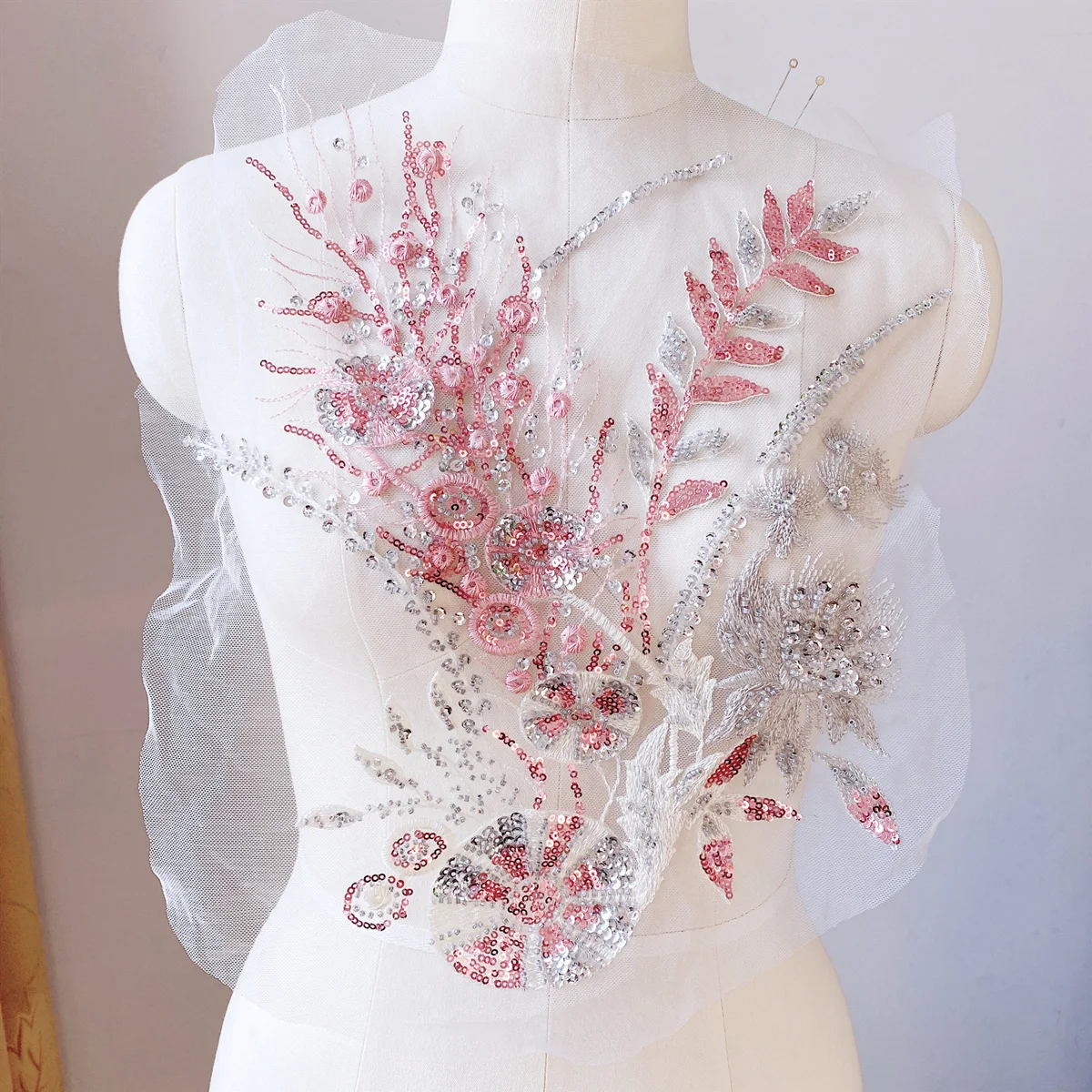 

Красочные блестки из бисера и цветов, кружевное вечернее платье, свадебное платье, нашивка для одежды своими руками