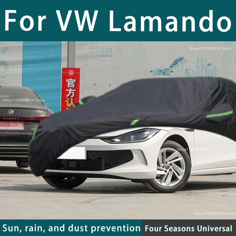 

For Volkswagen Lamando Full Car Covers Outdoor Uv Sun Protection Dust Rain Snow Protective Anti-hail Car Cover Auto Black Cover