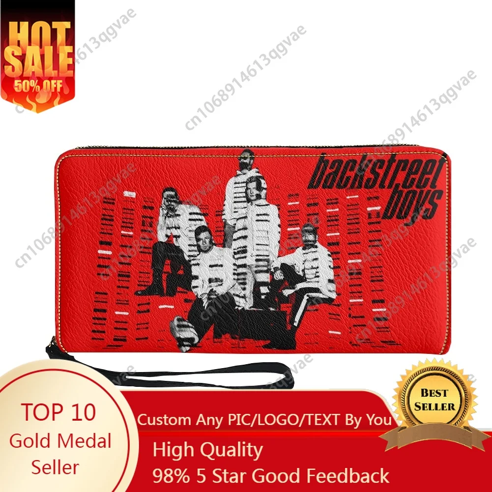 

Hot Band Backstreet Boys BSB Custom Purse Mens Womens Teenagers Zipper Long Wallets Double Print Portable Wallet Gift Bag