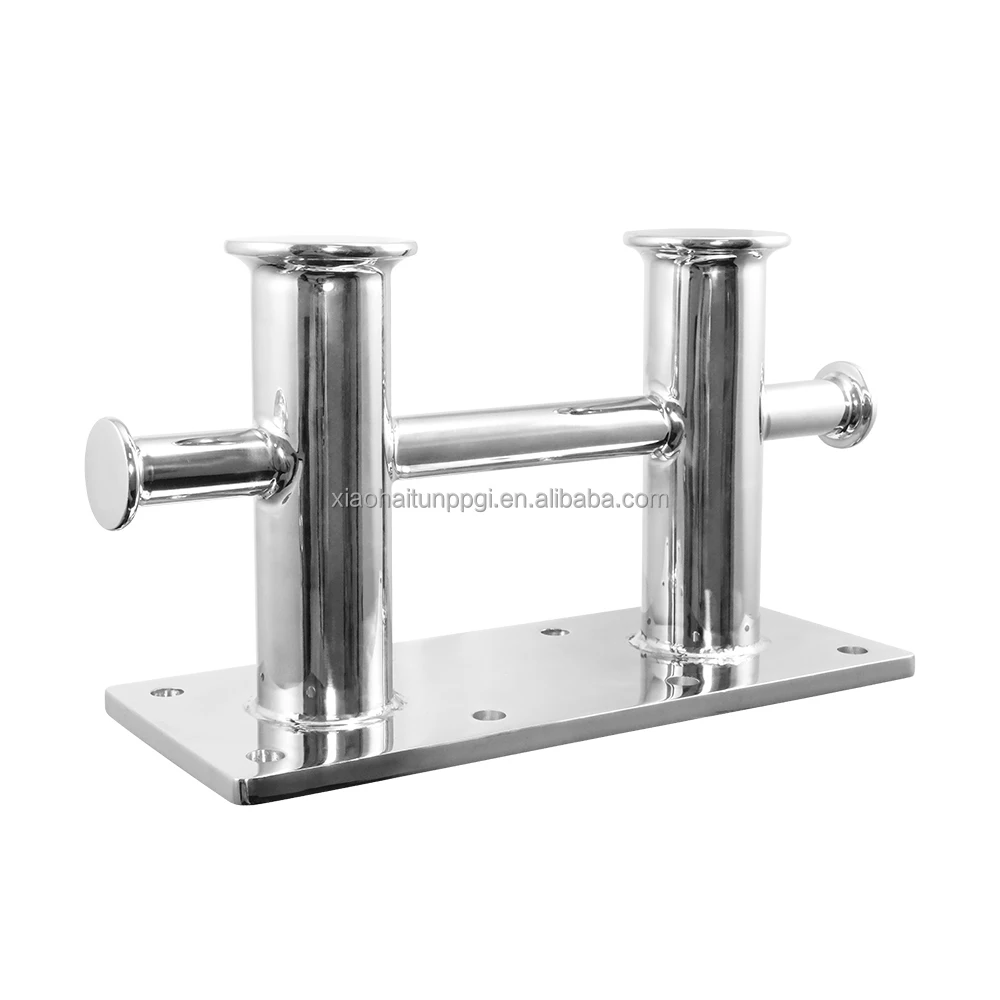 New Design Heavy Duty Mooring Marine Double Horn Bitt Cross Cast Iron Bollards Marine Bollard Deck Bollard  Boat Cleat
