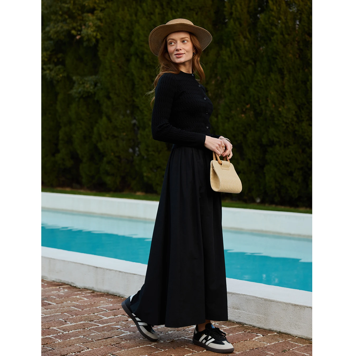 AP SS26 Women Sleeveless Dress Elastic Waist Skirt Cable Cardigan Clothing Elegant