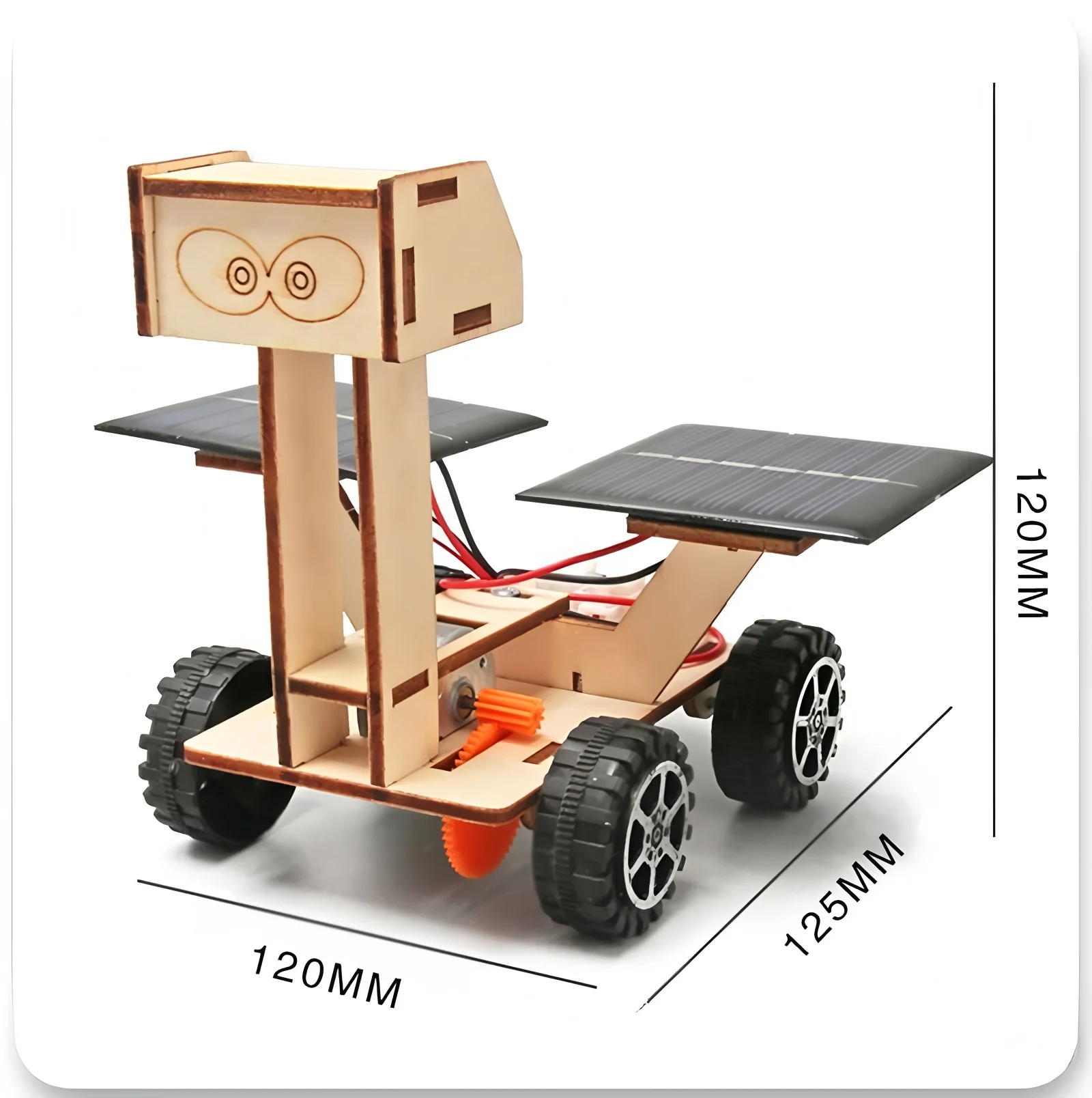 Solarbetriebenes Mondforschungsfahrzeug für Kinder, DIY-Handmontagemodell, DIY 3D-Holzpuzzle, Wissenschafts- und Bildungsspielzeug
