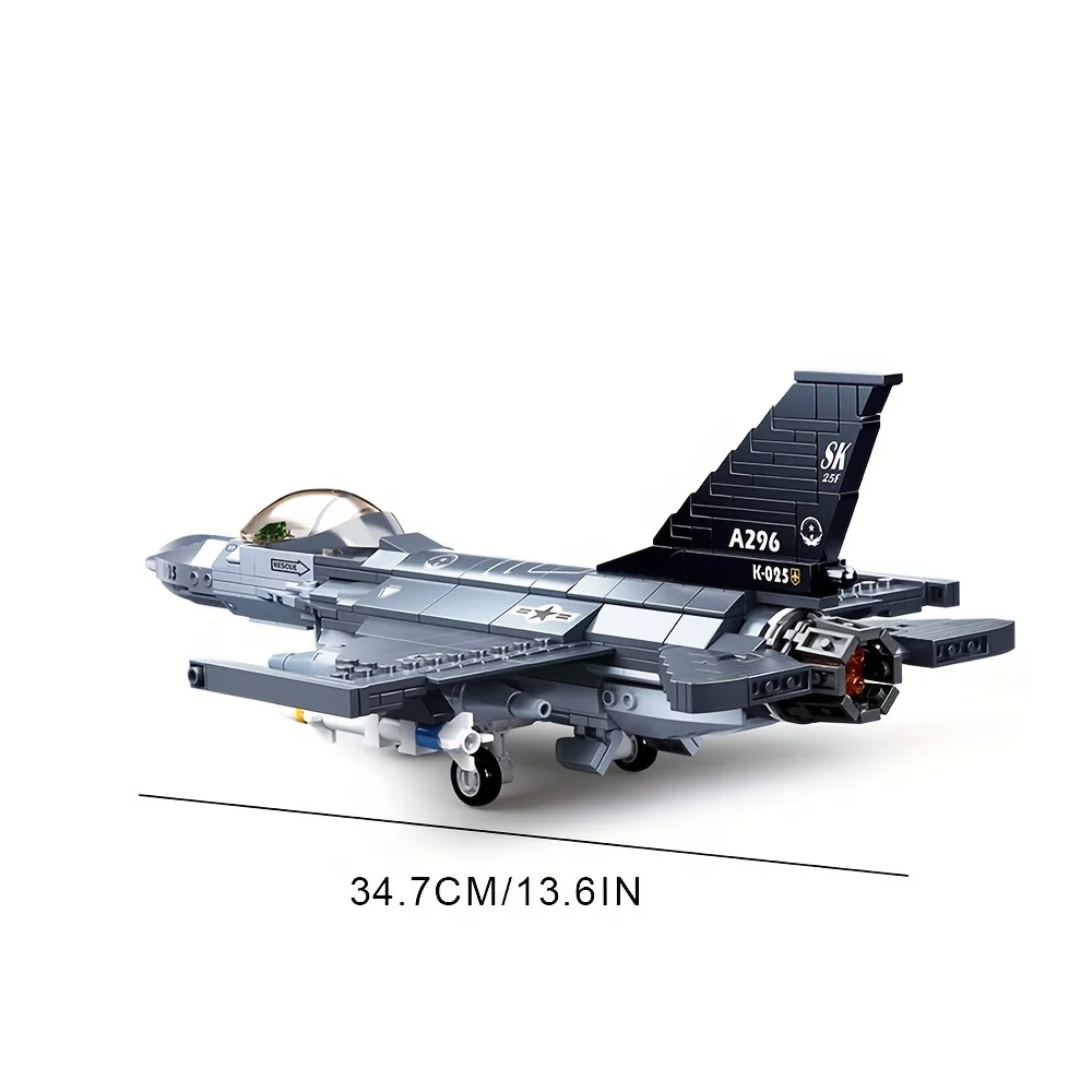 521pcs Military Series Fighter Plane Assembly Building Blocks Model Children\'s Educational Toys For Christmas Gifts