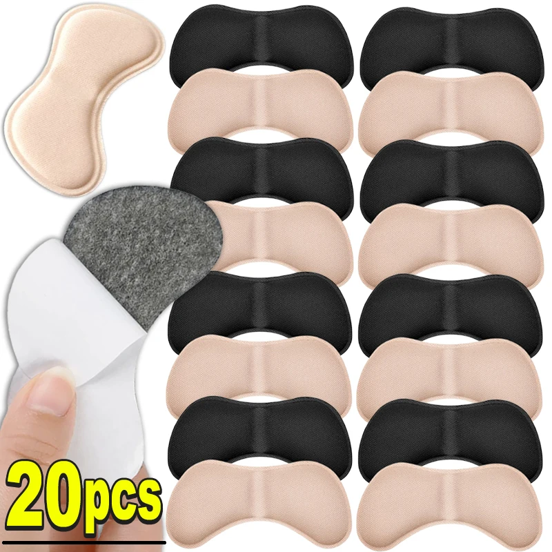 Plantillas de esponja para el talón, parche para aliviar el dolor, almohadillas antidesgaste, cuidado de los pies, Protector del talón, pegatinas adhesivas traseras, inserto de zapatos, 20 piezas