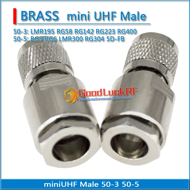 mini UHF miniUHF Male Solder For RG58 RG142 RG223 RG400 LMR195 RG5 RG6 LMR300 RG304 50-3 50-5 Cable RF Connector Coax Adapter