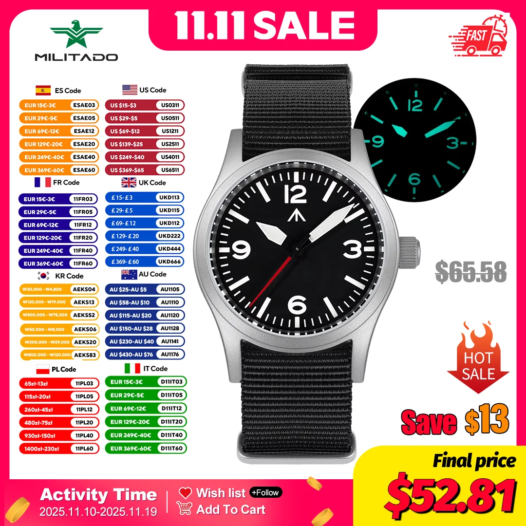 militado-new-ml05-36912-black-quartz-watch-vh31-sweep-movement-sapphire-super-luminous-bgw9-100m-waterproof-38mm-vintage-watch