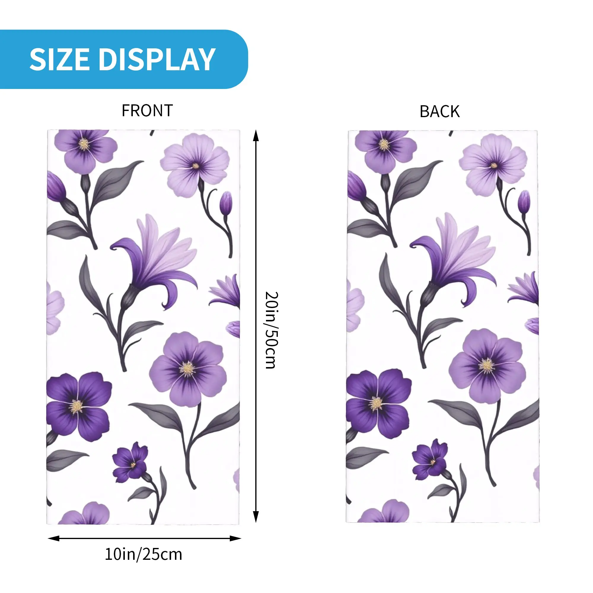 February Birth Flower Violet Bandana Neck Cover Printed Wrap Scarf Face Mask Hiking Fishing for Men Women Adult All Season