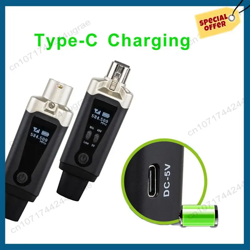 

-A15I Wireless Microphone Transmitter ABS Receiver System With Wired To Wireless Adapter For Condenser 5V/ Dynamic 48V Universal