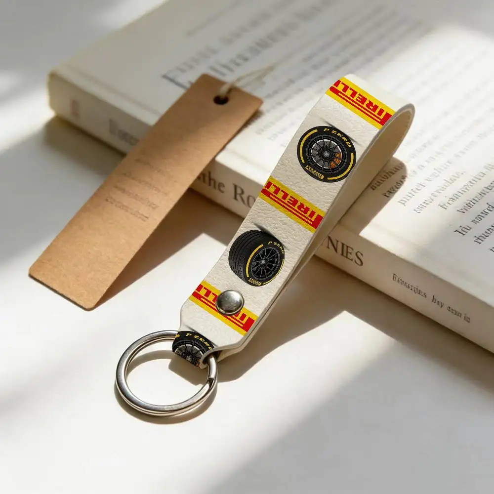 

Кожаный брелок для ключей PIRELLI, универсальный держатель для ключей от мотоцикла, подарок для мужчин-мотоциклистов