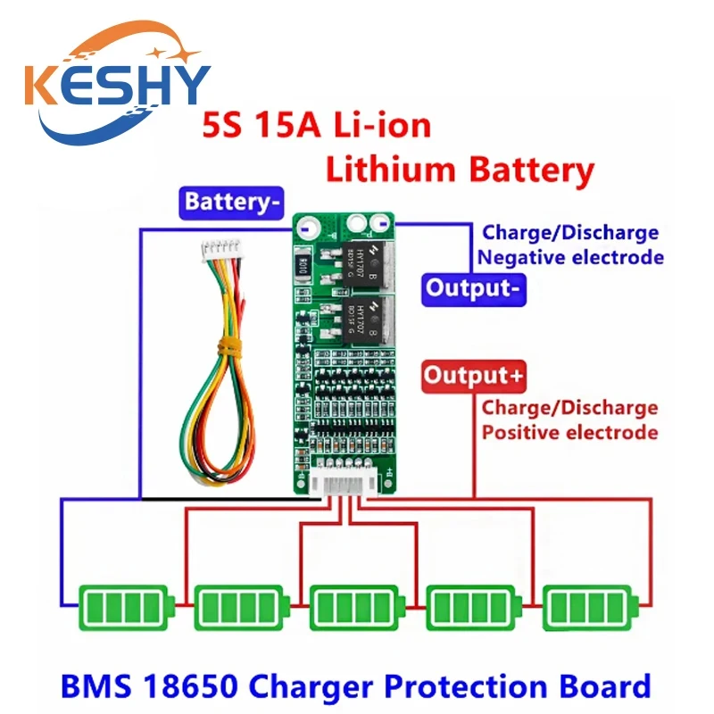 5S 15A Li-ion Lithium Battery BMS 18650 Charger module Protection Board 18V 21V Cell Protection Circuit charging board