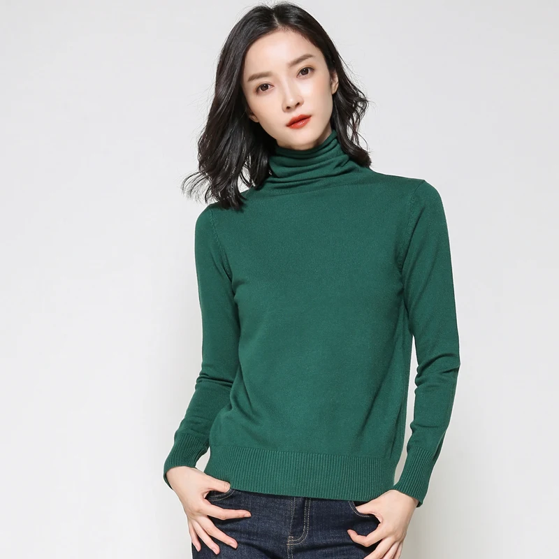 2023 New Temperament elegant Cashmere sweater women  Spring and Autumn turtleneck  loose cashmere sweater women