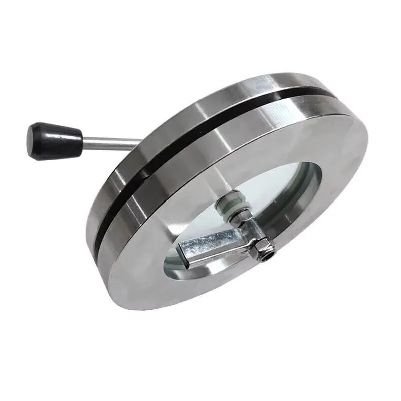 304 / 316L Stainless Steel Flange Sight Glass, Built-in Scraper Brush, Carbon Steel Optional Industrial Sight Glass