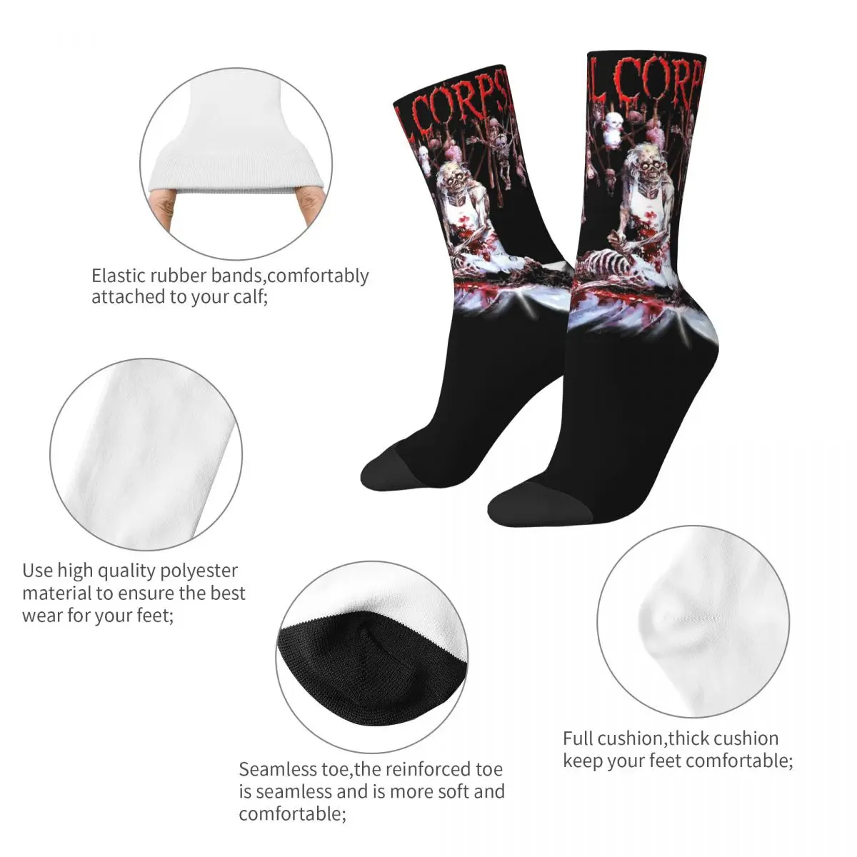 Cannibal Corpse Heavy Metal Band Socks Merchandise For Men Women Soccer Socks Warm Best Gift Idea