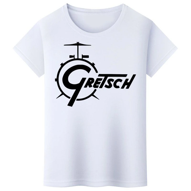 

Мужская футболка с принтом Gretsch Drums, новая летняя повседневная универсальная свободная и удобная хлопковая футболка для пар, трендовые с короткими рукавами