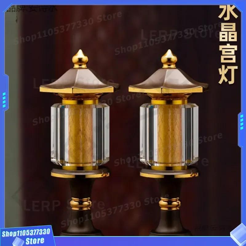LED Electric Candle Lamp for Buddhist Hall Lotus Shape Supply Light for Buddha and God of Wealth Household Decorative Front