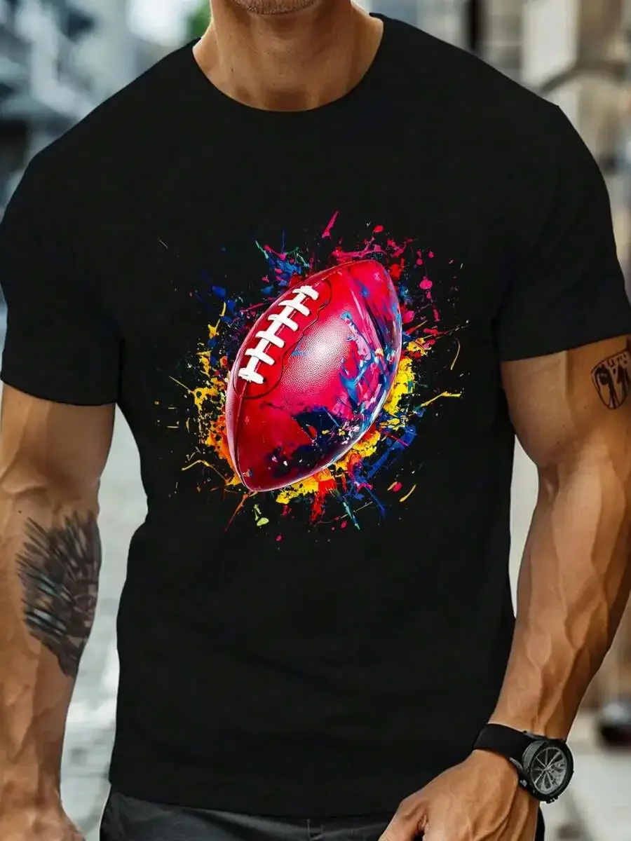 

Black Short Sleeve V-Neck Cotton Polyester Tee For Men Casual Summer Top