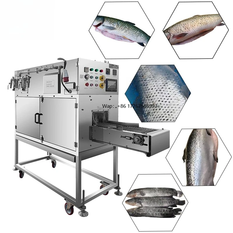 Commercial High-efficiency High-output Automatic Fish Cleaning Machine Automatic Fish Remover Processing Equipment with Scraper