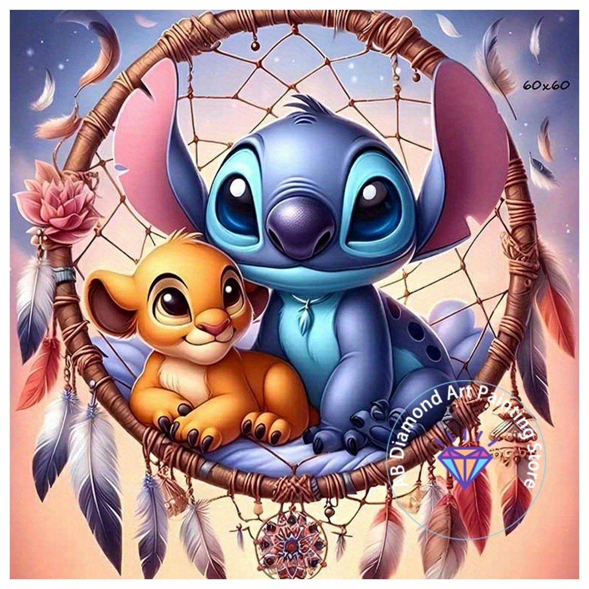 

AB Diamond Painting Kit 5D DIY Lilo&Stitch Cartoon Diamond Embroidery Cross Embroidery Handmade Art Gift Crafts Home Decoration