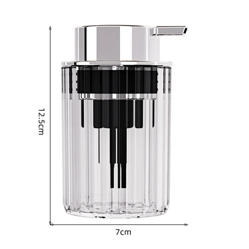 Fashion Stripes Soap Dispenser Light Luxury Plastic Bathroom Shampoo Bottle Press Foaming Bottle Liquid Shower Gel Container