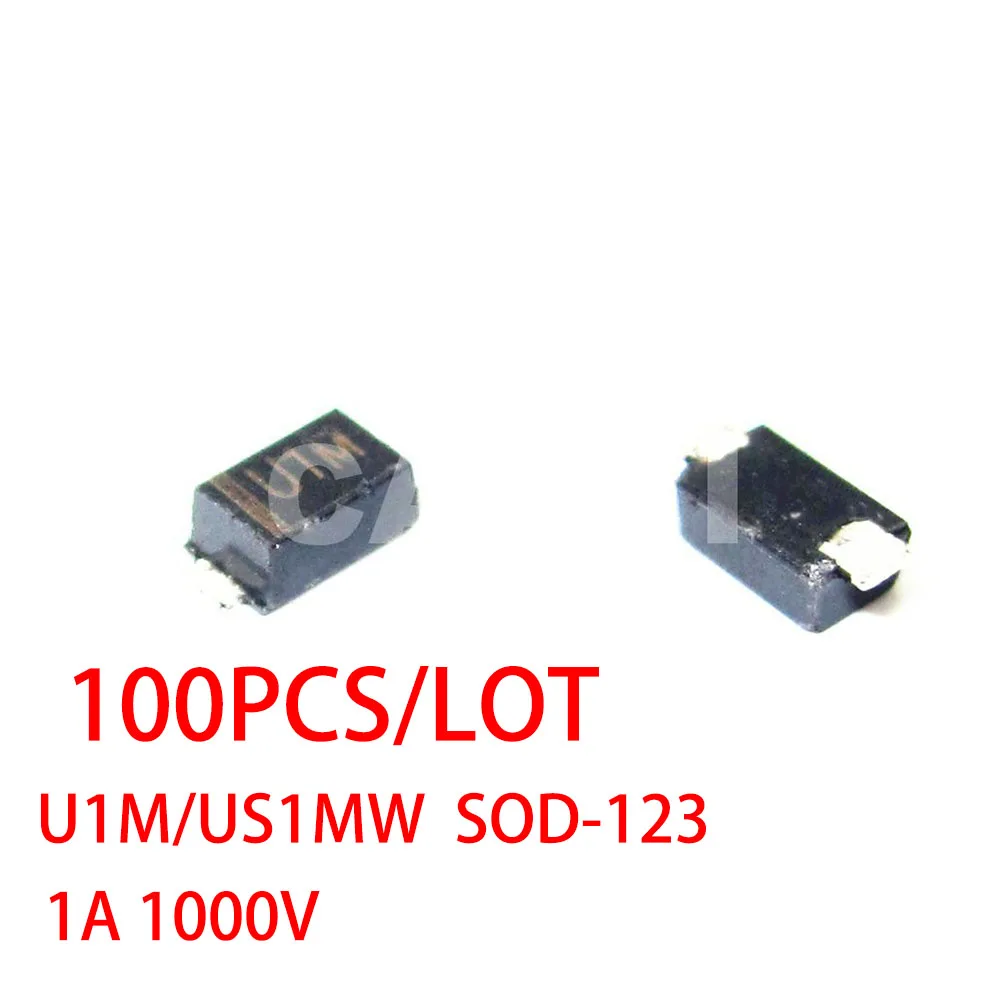 100PCS/LOT U1M/US1MW SOD-123FL 1A 1000V SMD Ultrafast recovery diode High efficiency diode