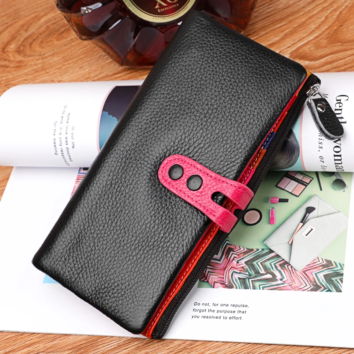 New Women Long Wallet, Multi Card Slots Leather Billfold, Large Capacity Ladies Phone Purse Ready Stock Wholesale