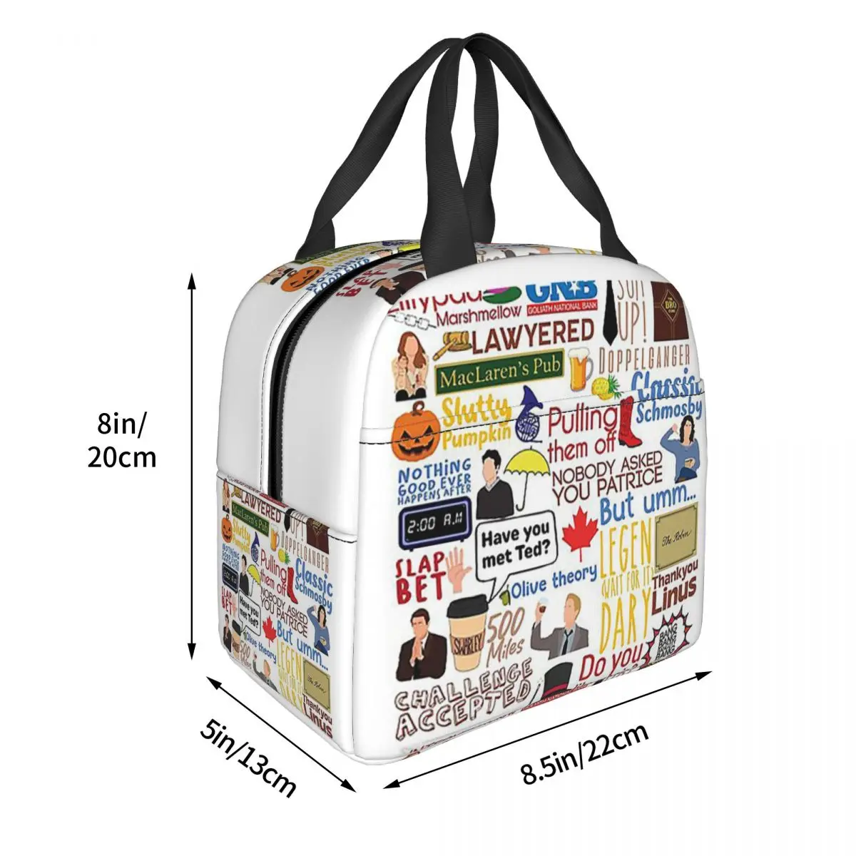 Legendary Chronicles How I Met Your Mother Insulated Lunch Bag for Women Kids Portable Food Boxes Thermal Lunch Box Tote