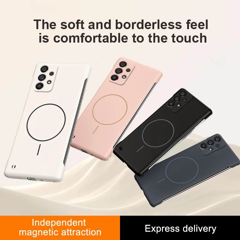 Thin Phone Cases for Samsung Galaxy A73 A53 A33 A23 A13 A72 A52 A52s A32 4G 5G Soft Touch Hard PC Magnetic Frameless Back Covers