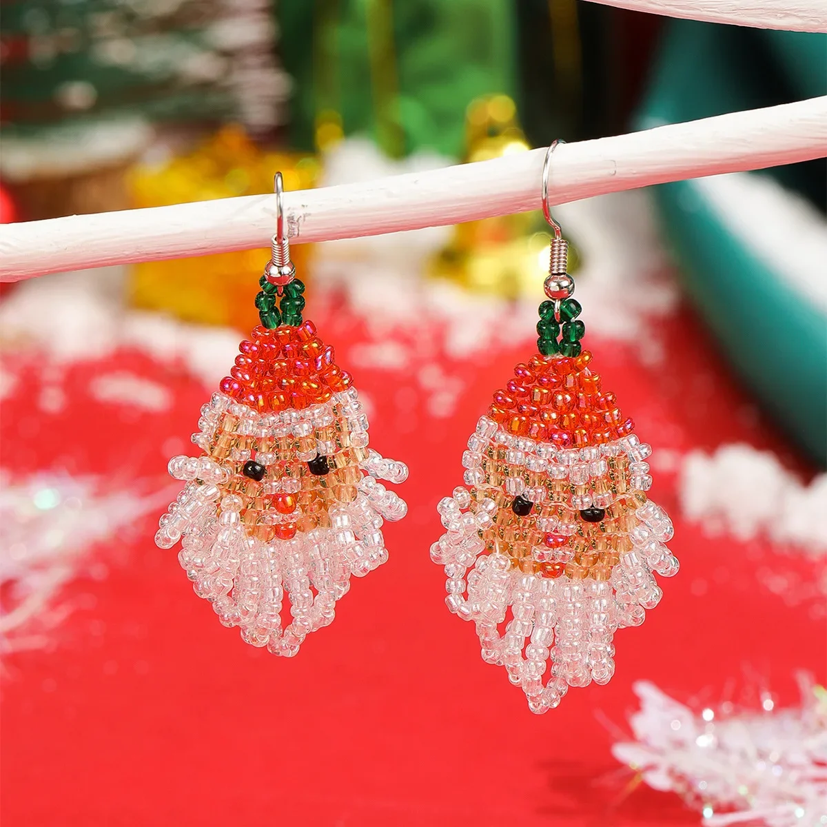 Fringed earrings  Hand woven  Santa Claus  Beading  Simplicity  originality  fashion  Bohemia  alloy  ma'am  Beaded earrings