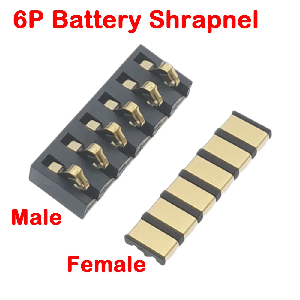 20pcs 6P 5A High Current Battery Holder 6 Pin Shrapnel Type Battery Connector Male Female Battery Contact Plate